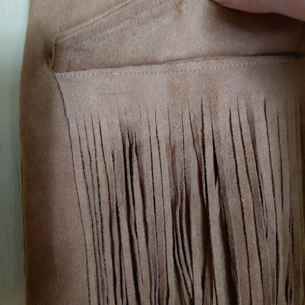 Flying Tomato Brown Fringe Mini Skirt Size M - Picture 6 of 6